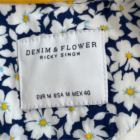 Denim & Flower Ricky Singh Mens M White Cotton Toucan Print Short-Sleeve Shirt - Picture 4 of 7